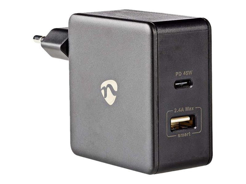 Nedis power adapter - USB 24 pin USB-C - 45 Watt