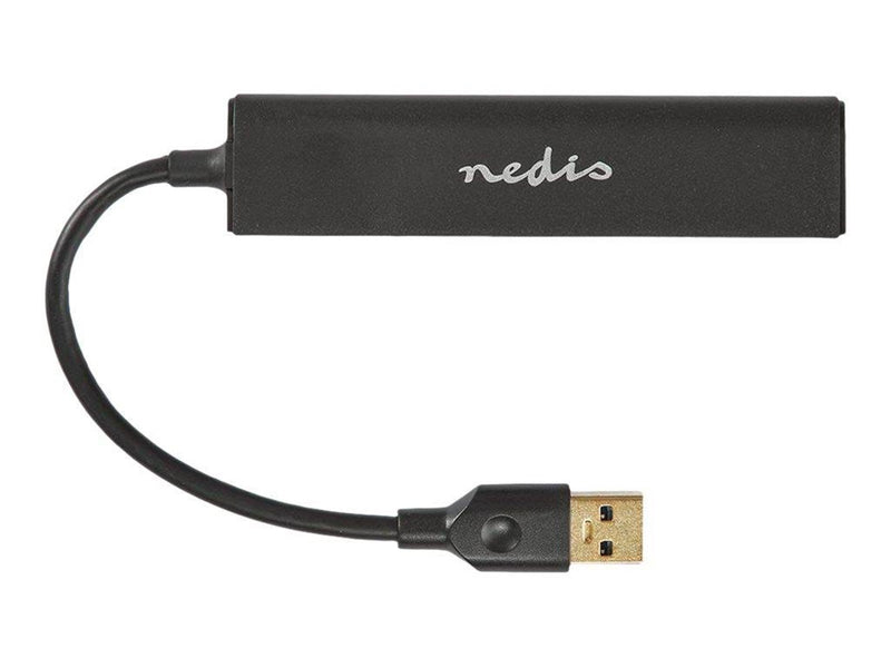 Nedis UHUBU3410BK - hub - 4 ports USB-Hubs - USB 3.2 - 4 - Schwarz