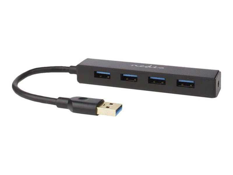Nedis UHUBU3410BK - hub - 4 ports USB-Hubs - USB 3.2 - 4 - Schwarz