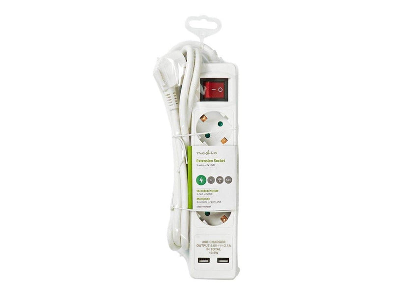 Nedis EXSO315UFSWT - power strip - 3680 Watt
