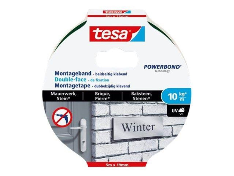 tesa Powerbond double-sided tape - 19 mm x 5 m - transparent