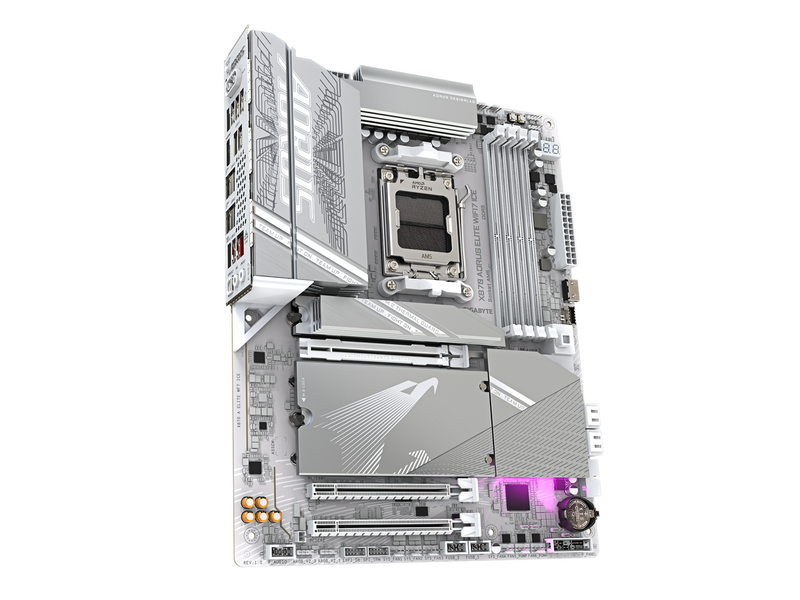 GIGABYTE X870 AORUS ELITE WIFI7 ICE Mainboard - AMD X870 - AMD AM5 socket - DDR5 RAM - ATX