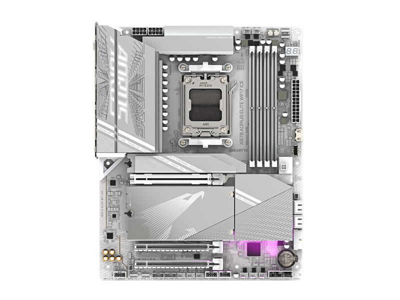 GIGABYTE X870 AORUS ELITE WIFI7 ICE Mainboard - AMD X870 - AMD AM5 socket - DDR5 RAM - ATX