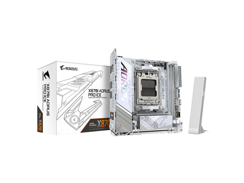 GIGABYTE X870I AORUS PRO ICE Mainboard - AMD X870 - AMD AM5 socket - DDR5 RAM - Mini-ITX