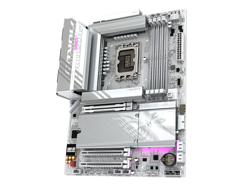 GIGABYTE Z890 AORUS ELITE WIFI7 ICE Mainboard - Intel Z890 - Intel LGA1851 socket - DDR5 RAM - ATX