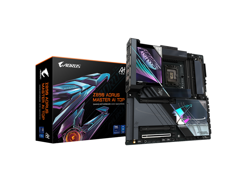 GIGABYTE Z890 AORUS MASTER AI TOP Mainboard - Intel Z890 - Intel LGA1851 socket - DDR5 RAM - Extended ATX