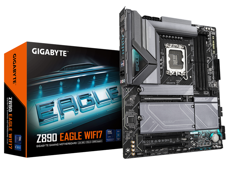 GIGABYTE Z890 EAGLE WIFI7 Mainboard - Intel Z890 - Intel LGA1851 socket - DDR5 RAM - ATX