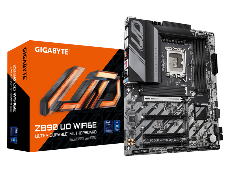 GIGABYTE Z890 UD WIFI6E Mainboard - Intel Z890 - Intel LGA1851 socket - DDR5 RAM - ATX