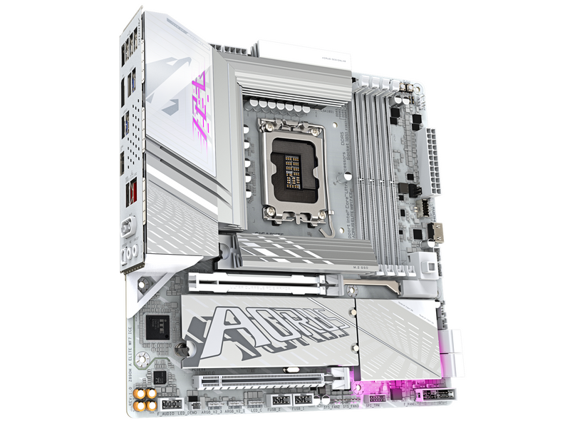 GIGABYTE Z890M AORUS ELITE WIFI7 ICE Mainboard - Intel Z890 - Intel LGA1851 socket - DDR5 RAM - Micro-ATX