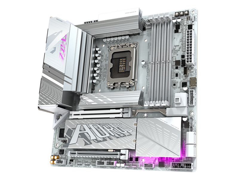 GIGABYTE Z890M AORUS ELITE WIFI7 ICE Mainboard - Intel Z890 - Intel LGA1851 socket - DDR5 RAM - Micro-ATX
