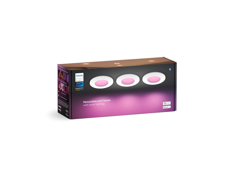 Philips Hue Slim Einbauleuchte, 90 mm - 3er-Pack