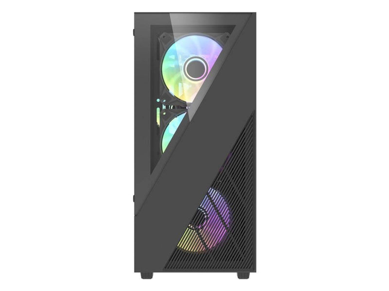 Darkflash Aigo E330M computer case + 4 argb fans (black) - Gehäuse - Miditower - Schwarz