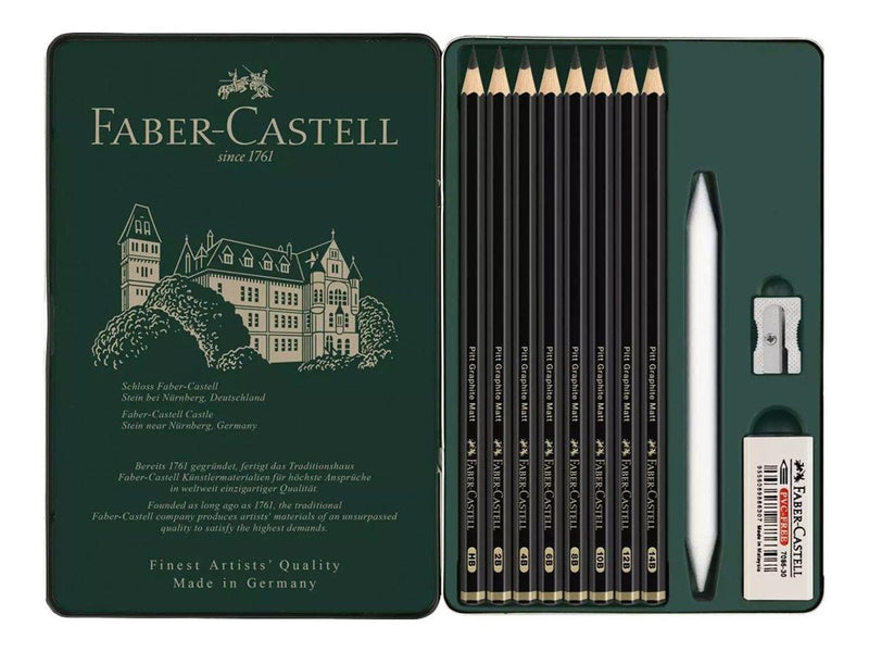 Faber Castell Pitt Graphite Matt Set - Tin 11 pcs