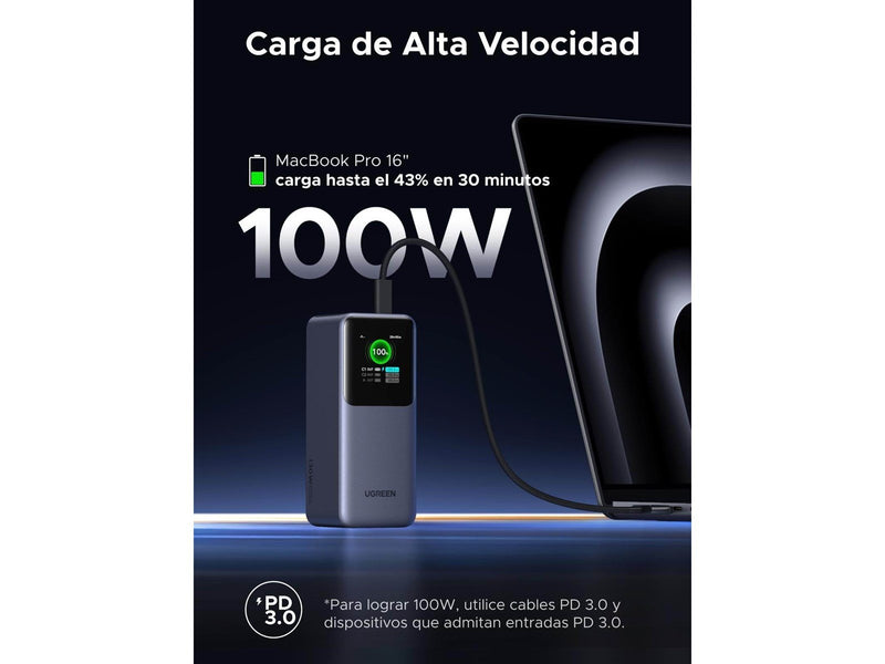 UGREEN 130w Fast Charging Power Bank Powerbank (Akku) - Grau - 20000 mAh