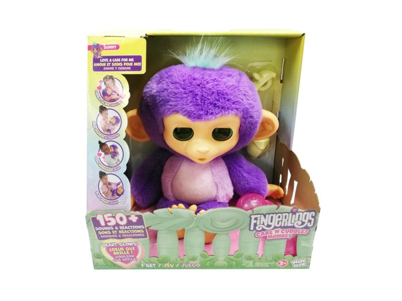 Fingerlings Care n Cuddles Monkey Purple