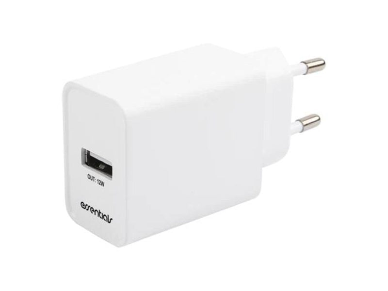 Essentials Wall Charger 12W USB-A Micro USB Cable 1m White