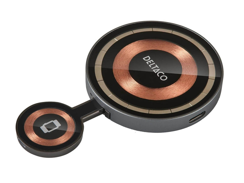 Deltaco 2-in-1 Transparent Wireless Charger
