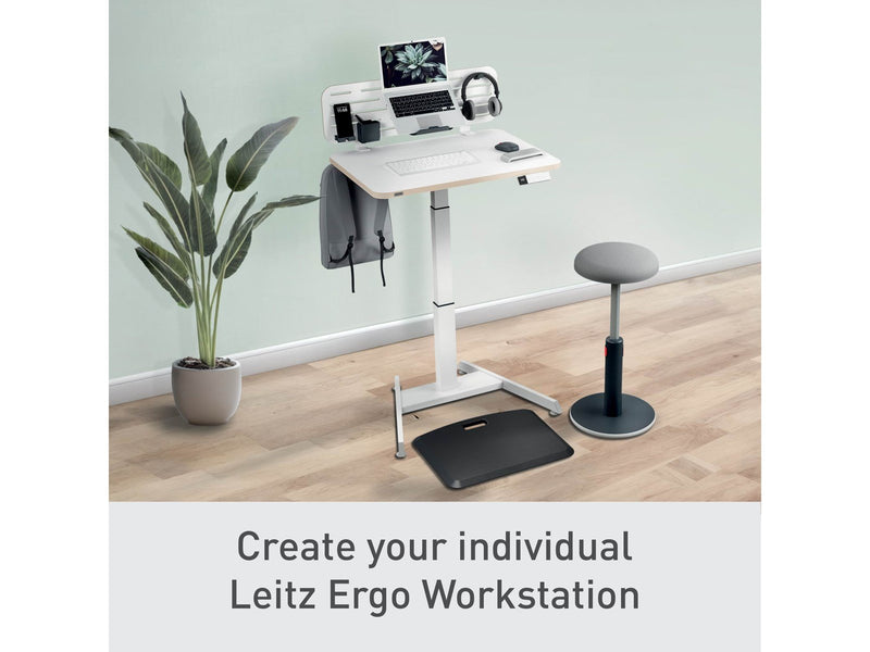 Leitz Ergo Kleiner Elektrischer höhenverstellbarer Sitz-/Steh-Schreibtisch mit Aufsteh-Erinnerung Gamer Tisch