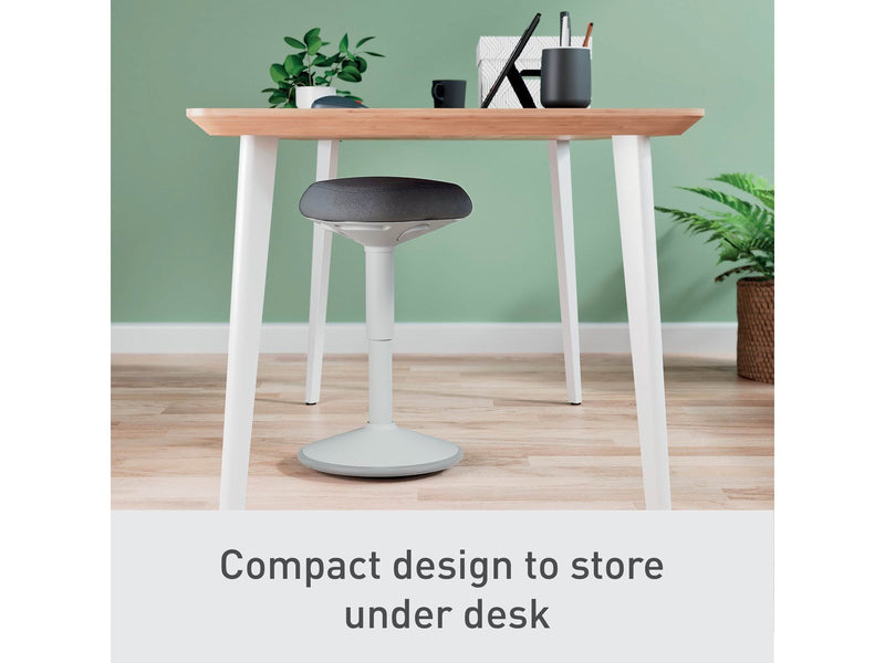 Leitz Ergo Active Sitzhocker mit Komfortsitz, Grau Schemel - 100% recyceltes Material - Bis zu 110 kg