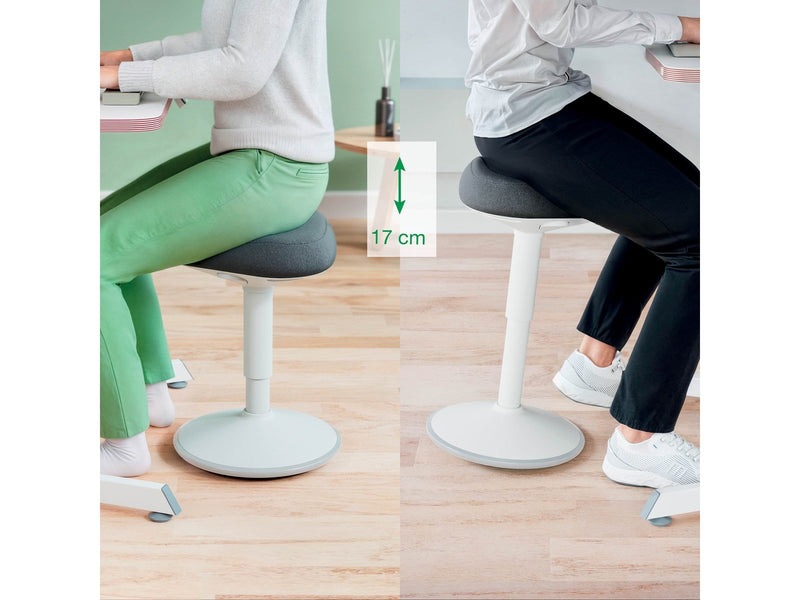 Leitz Ergo Active Sitzhocker mit Komfortsitz, Grau Schemel - 100% recyceltes Material - Bis zu 110 kg