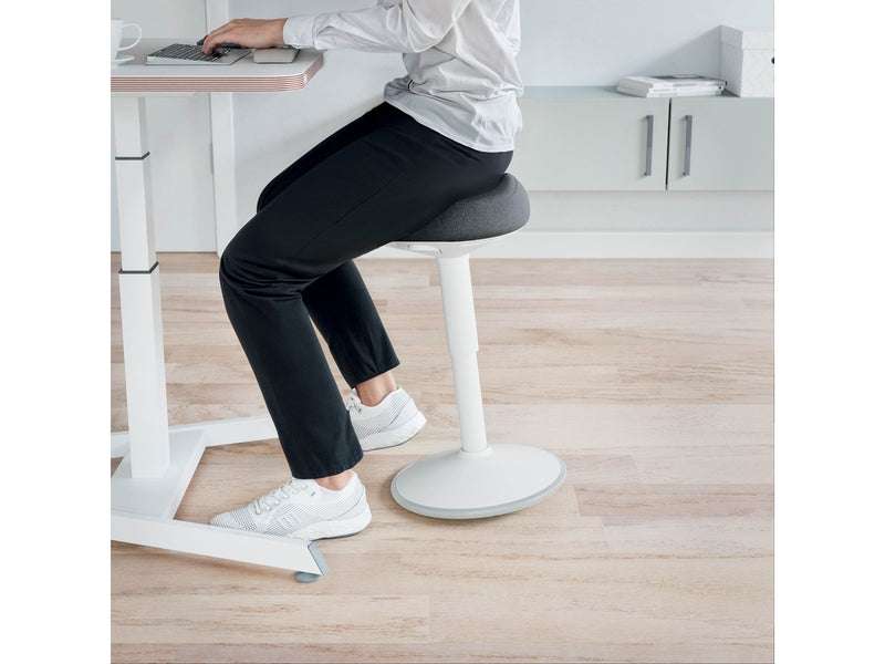Leitz Ergo Active Sitzhocker mit Komfortsitz, Grau Schemel - 100% recyceltes Material - Bis zu 110 kg
