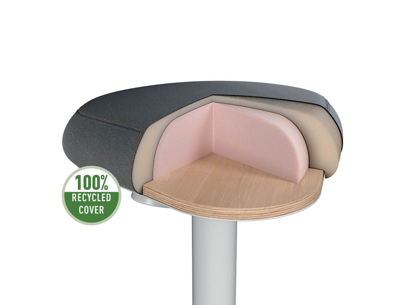 Leitz Ergo Active Sitzhocker mit Komfortsitz, Grau Schemel - 100% recyceltes Material - Bis zu 110 kg