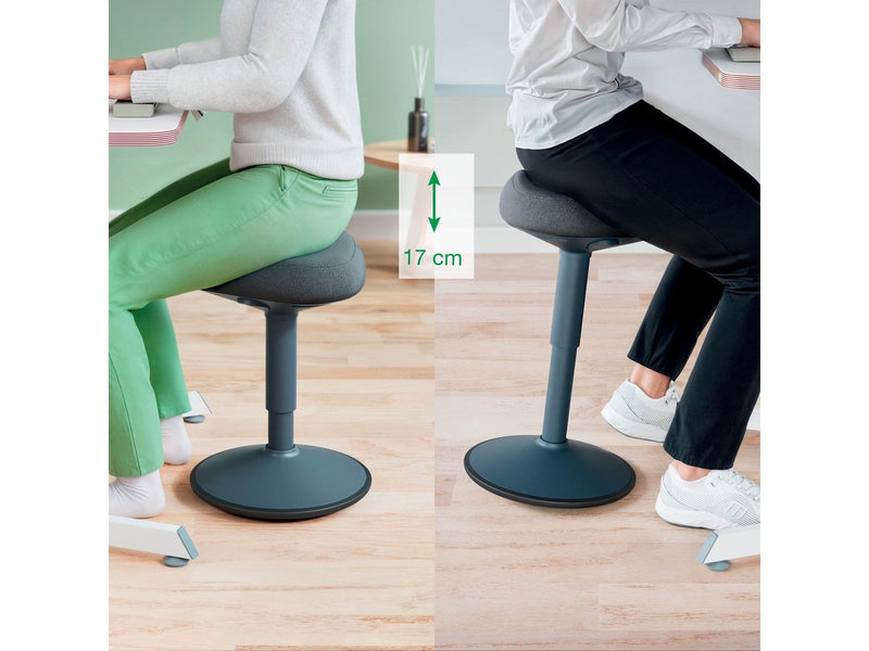 Leitz Ergo Active Sitzhocker mit Komfortsitz, Dunkelgrau Schemel - 100% recyceltes Material - Bis zu 110 kg