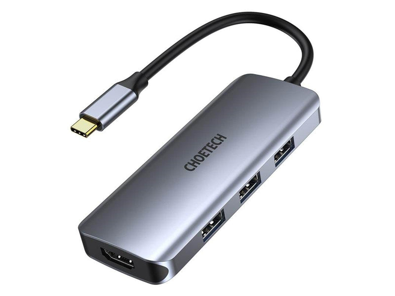 Choetech Adapter 7w1 HUB-M19 USB-C (silver) USB-Hubs