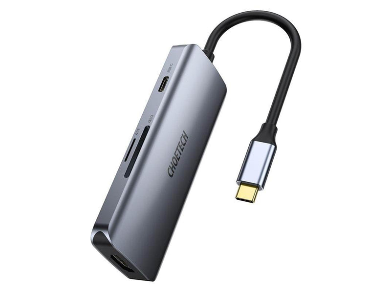 Choetech Adapter 7w1 HUB-M19 USB-C (silver) USB-Hubs