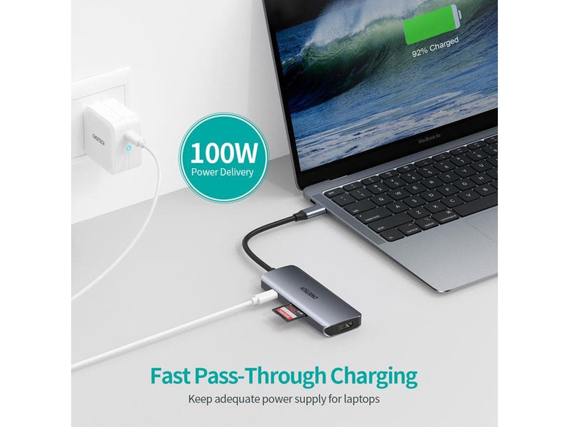 Choetech Adapter 7w1 HUB-M19 USB-C (silver) USB-Hubs