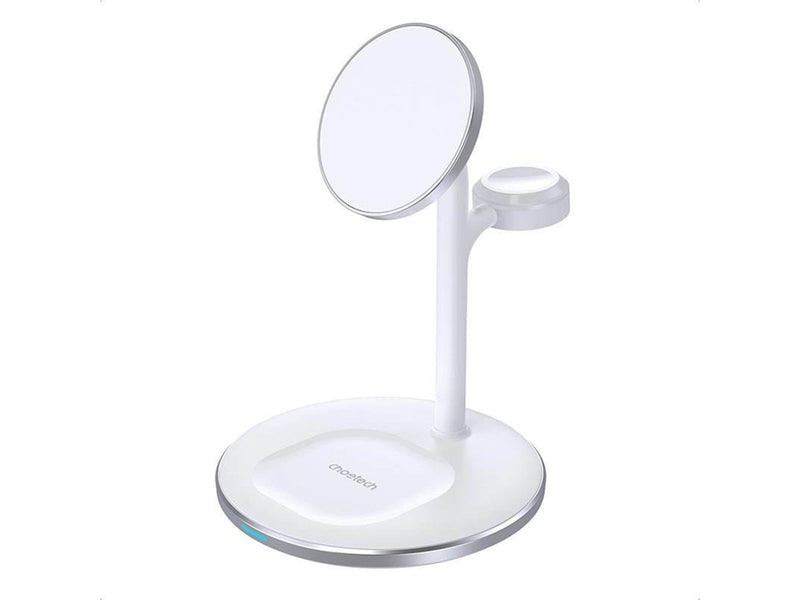 Choetech Wireless charger  with stand 2in1 (white)
