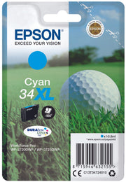 Epson Original 34XL Golfball Druckerpatrone cyan 950 Seiten 10,8ml (C13T34724010)