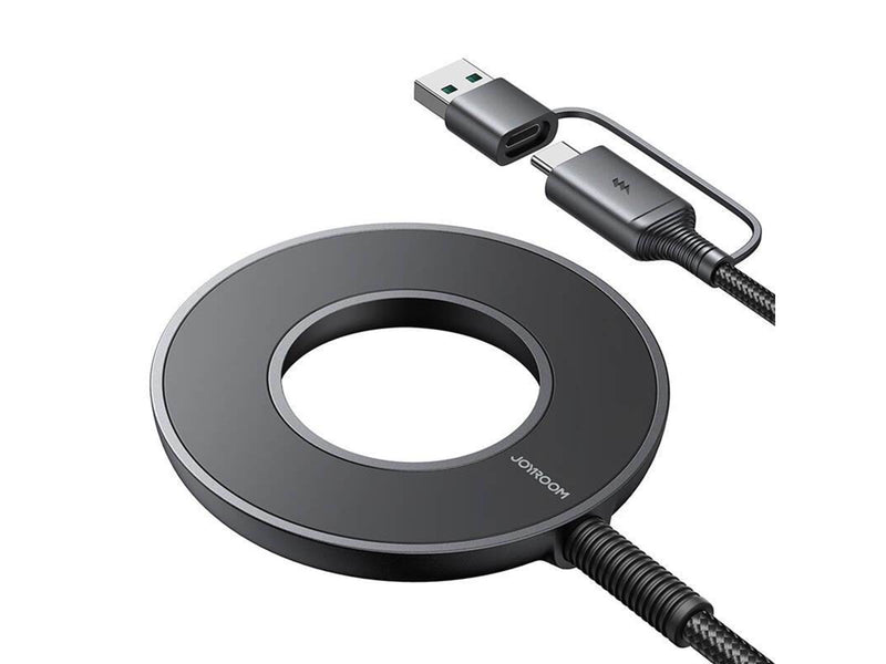 Joyroom JR-WQM03 magnetic charger USB + USB-C 1.2m (black)