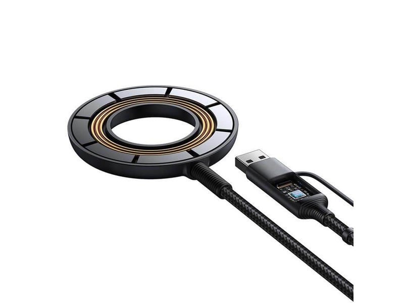 Joyroom JR-WQM03 magnetic charger USB + USB-C 1.2m (black)