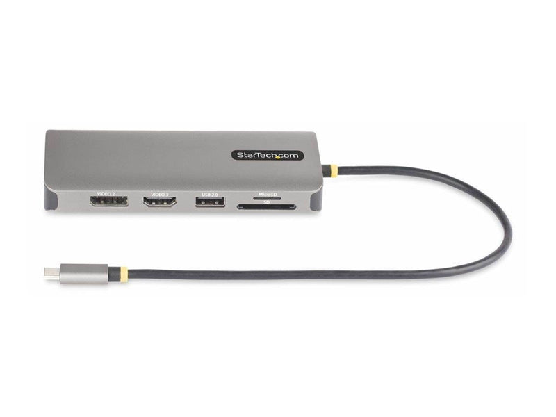 StarTech.com USB-C Triple-Monitor Multiport Adapter HDMI/DP/Card Reader - docking station - USB-C 3.2 Gen 1 / Thunderbolt 3 / Th