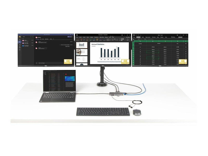StarTech.com USB-C Triple-Monitor Multiport Adapter HDMI/DP/Card Reader - docking station - USB-C 3.2 Gen 1 / Thunderbolt 3 / Th