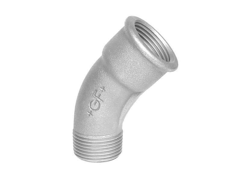 +GF+ long bend 45° galvanized 1/2'' socket nipple