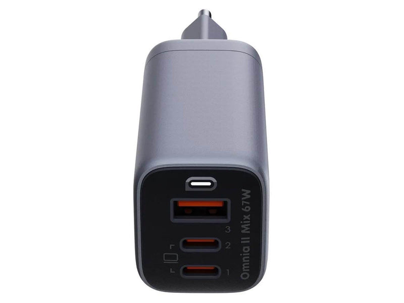 Aukey Wall charger PA-B6U 1xUSB-A 2xUSB-C 67W (gray)
