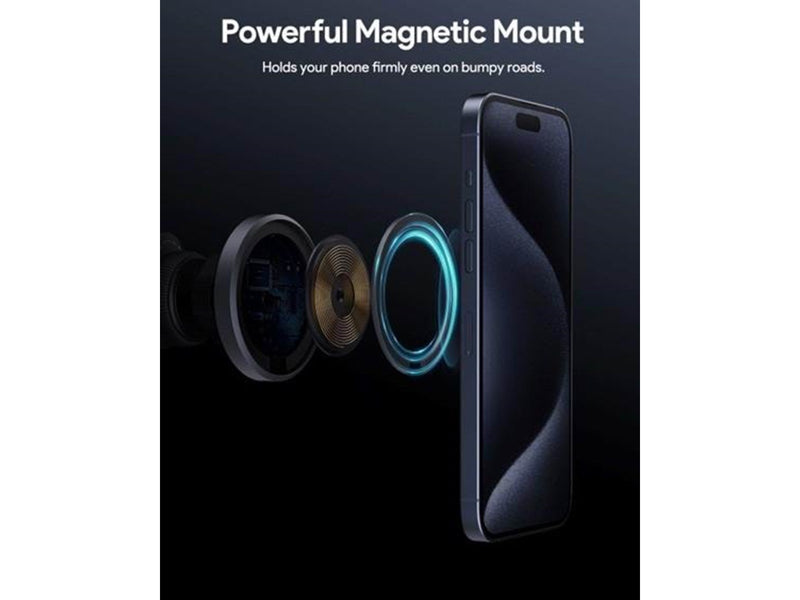 Aukey Car Phone Holder HD-MC13 with charger 15W Qi2 (black)