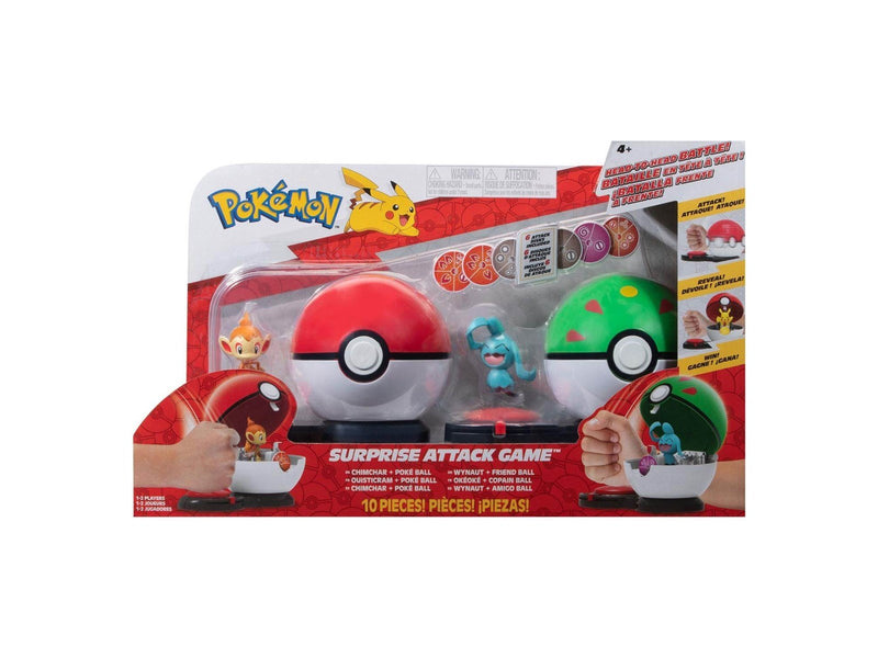 Pokemon Surprise Attack Game - Chimchar Poké Ball & Wynaut Friend Ball