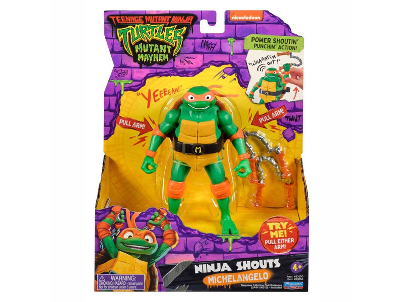 Playmates Toys Turtles Mutant Mayhem Ninja Shouts Figure - Michelangelo