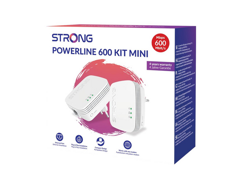 Strong Powerline 600 Mini 2-pack - 600 Mbit/s Homeplugs