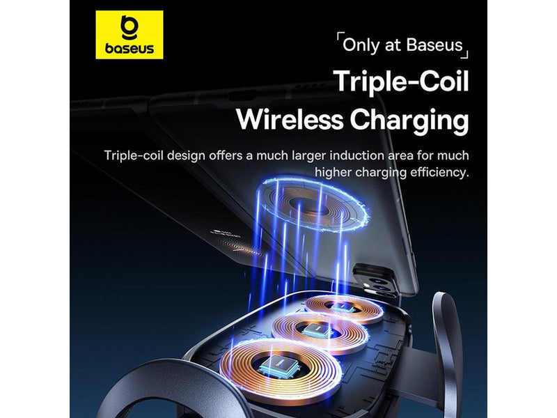 Baseus LightChaser car holder with induction charger (black)