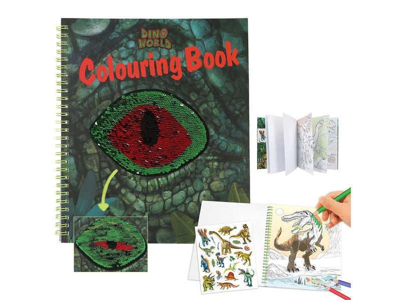 Dino World Colouring Book with Reversible Seqins