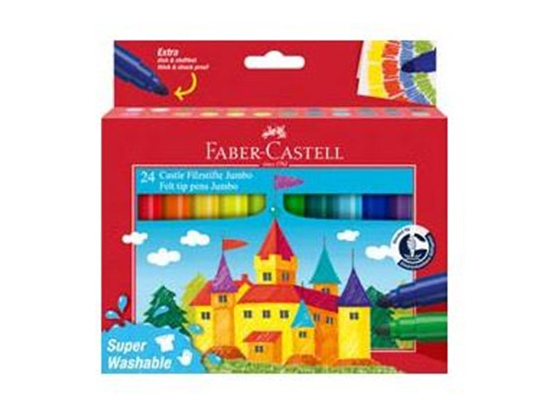 Faber Castell Felt Tip Pen Jumbo Super Washable (24 pcs)