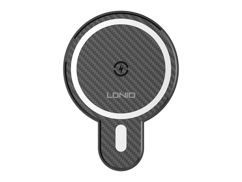 LDNIO MA20 car holder with 15W inductive charger and metal ring (black)