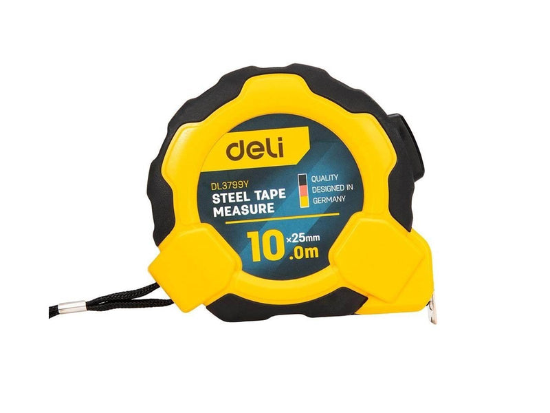 Deli Tools Steel Measuring Tape 10m/25mm EDL3799Y (yellow)