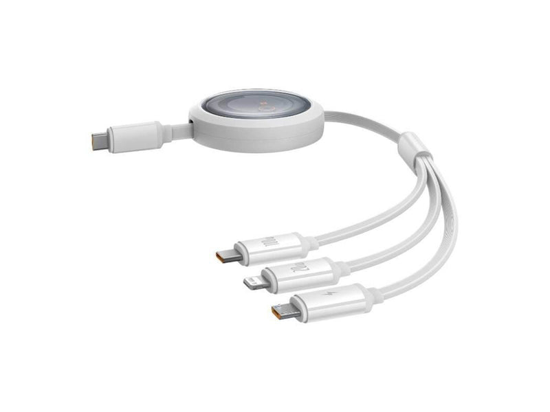 Baseus Fast Charging Cable 3in1 Free2Draw USB-C to USB-C/Lightning/Micro 100W 1.1m (white)