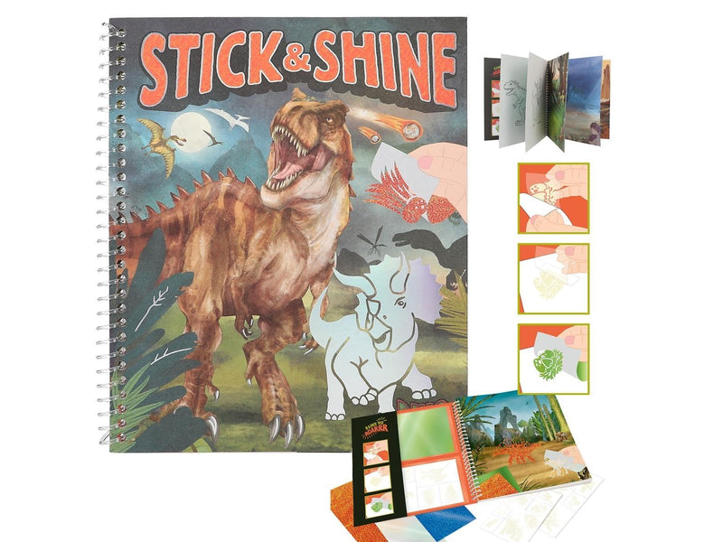 Dino World Colouring Book Stick & Shine
