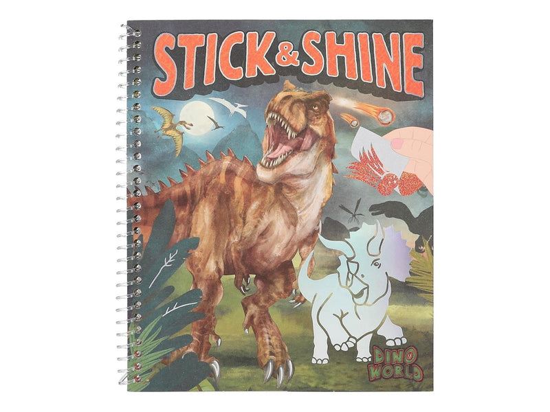Dino World Colouring Book Stick & Shine